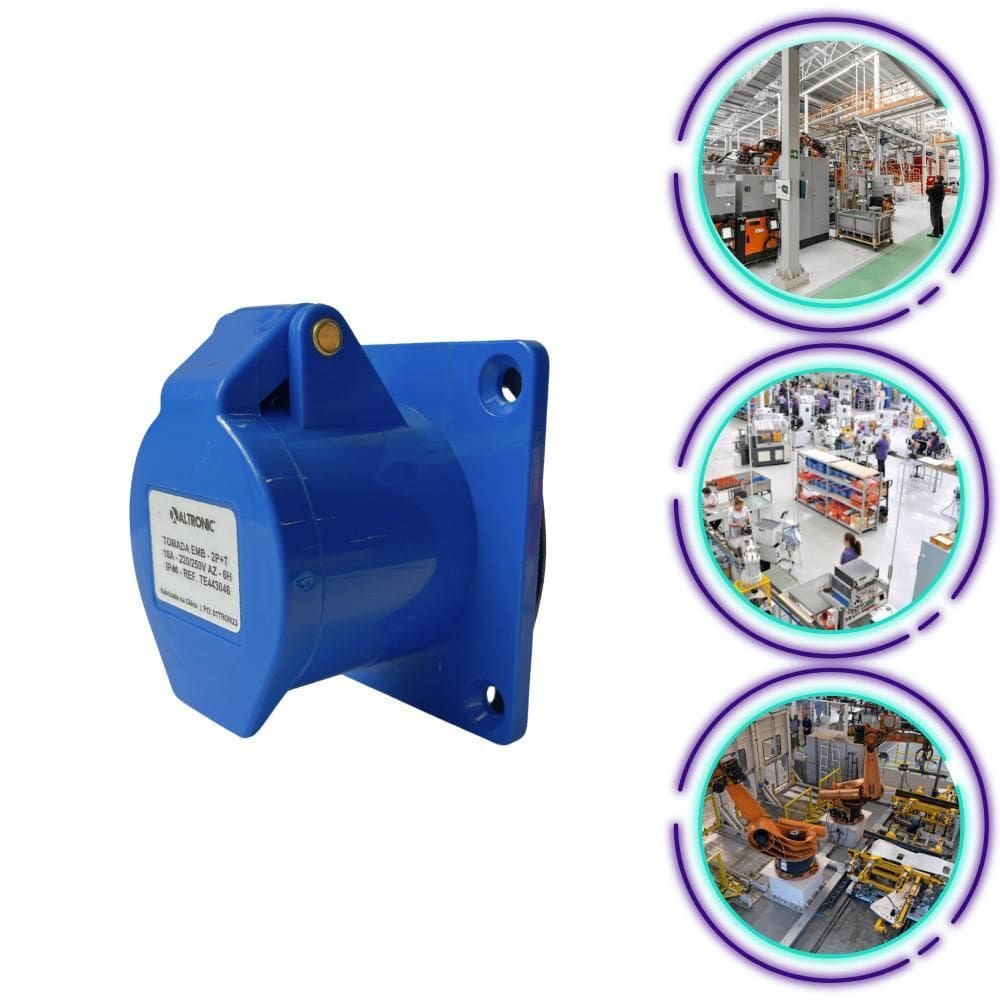 Tomada Embutir Azul 2 P + T 16 A 220/250V 6H Ip44 Altronic