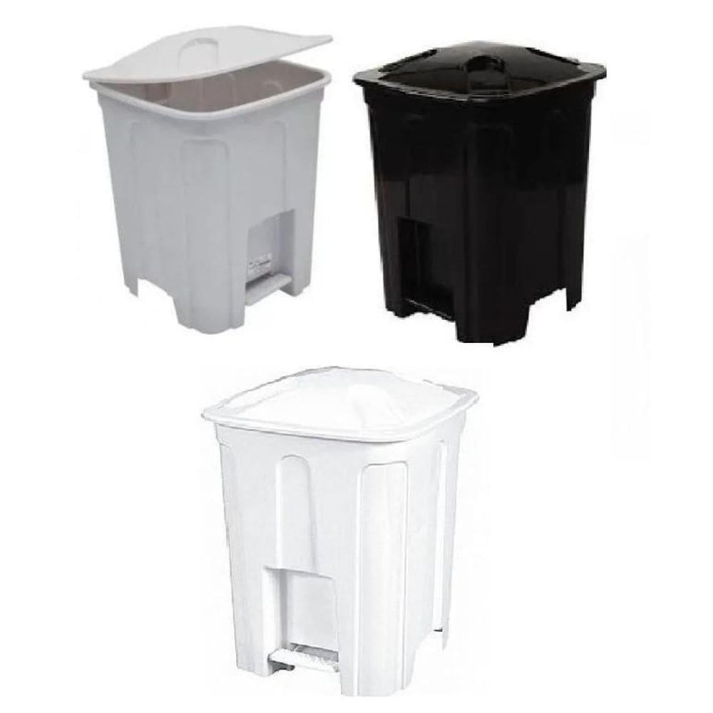 4 Lixeira Banheiro Pequena 15 Litros Com Pedal  4  Preto