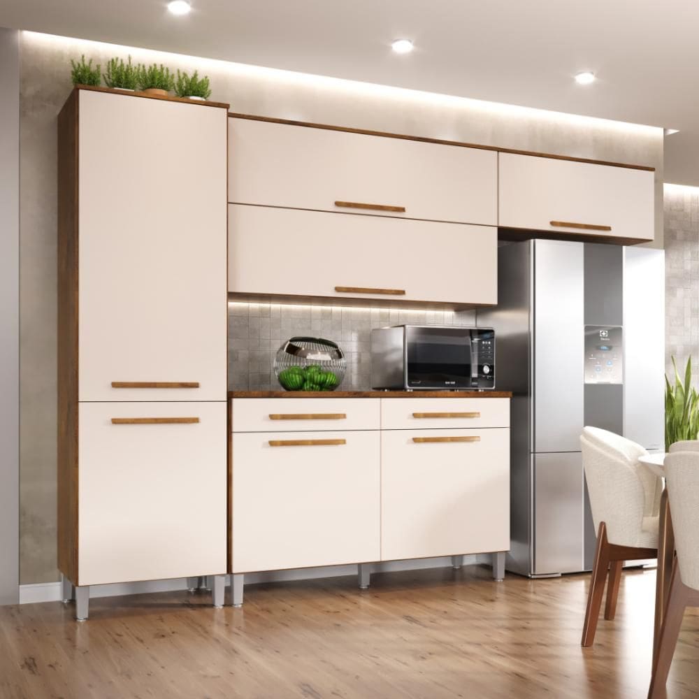 Armário de Cozinha Jasmim 7 Portas 2 gavetas Pés Reguláveis