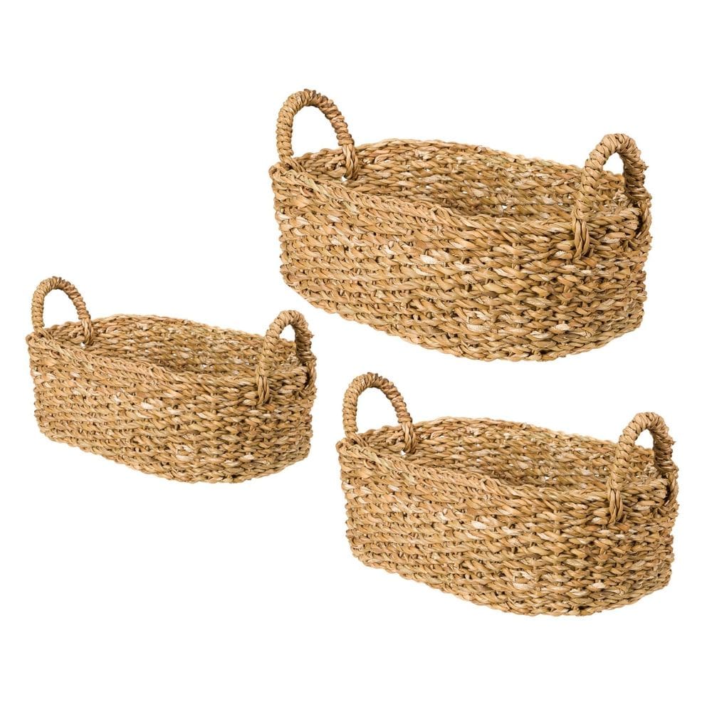 Jogo de Cestas Organizadoras Fibra Natural - 3 Peças - Casita