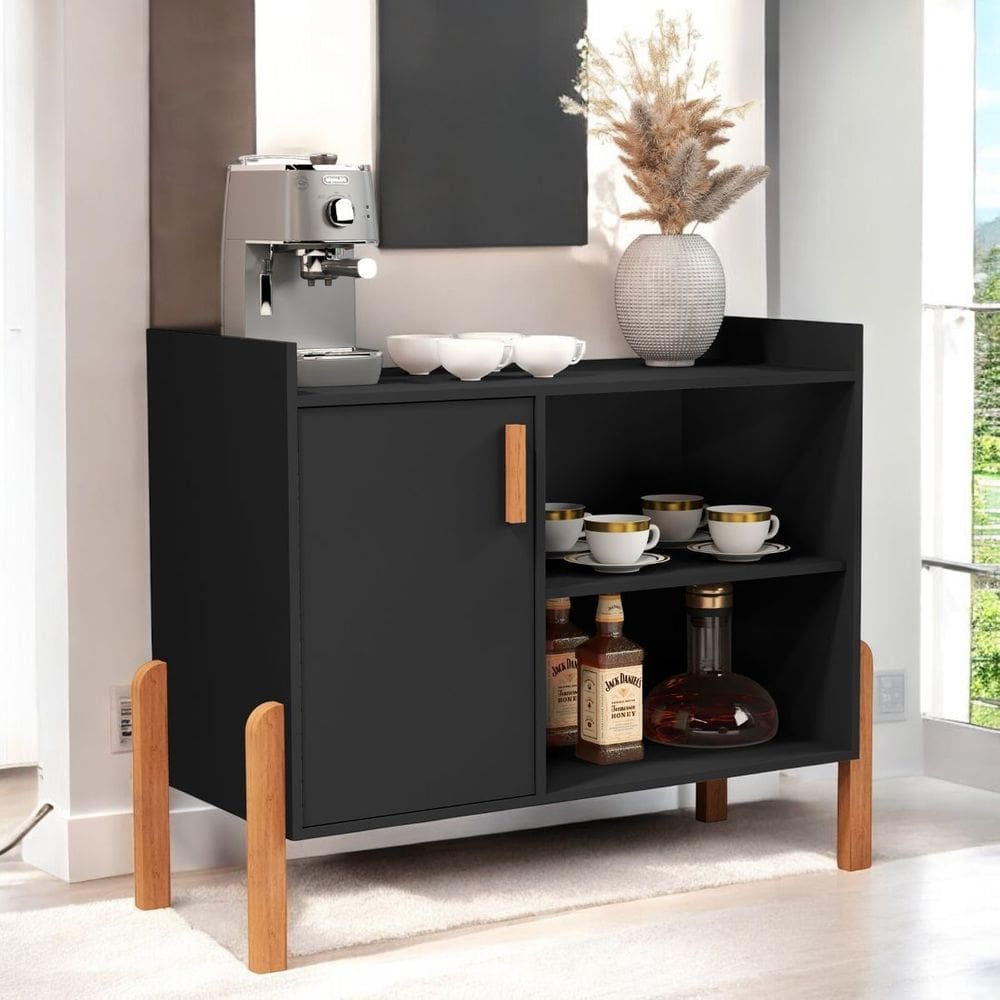 Aparador Buffet Cantinho Café 1 Porta Preto