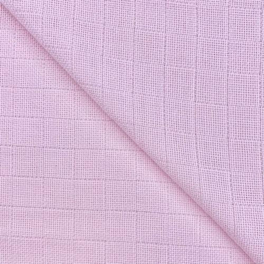 5 Metros De Tecido Fralda Quadriculada 100% Algodão Rosa