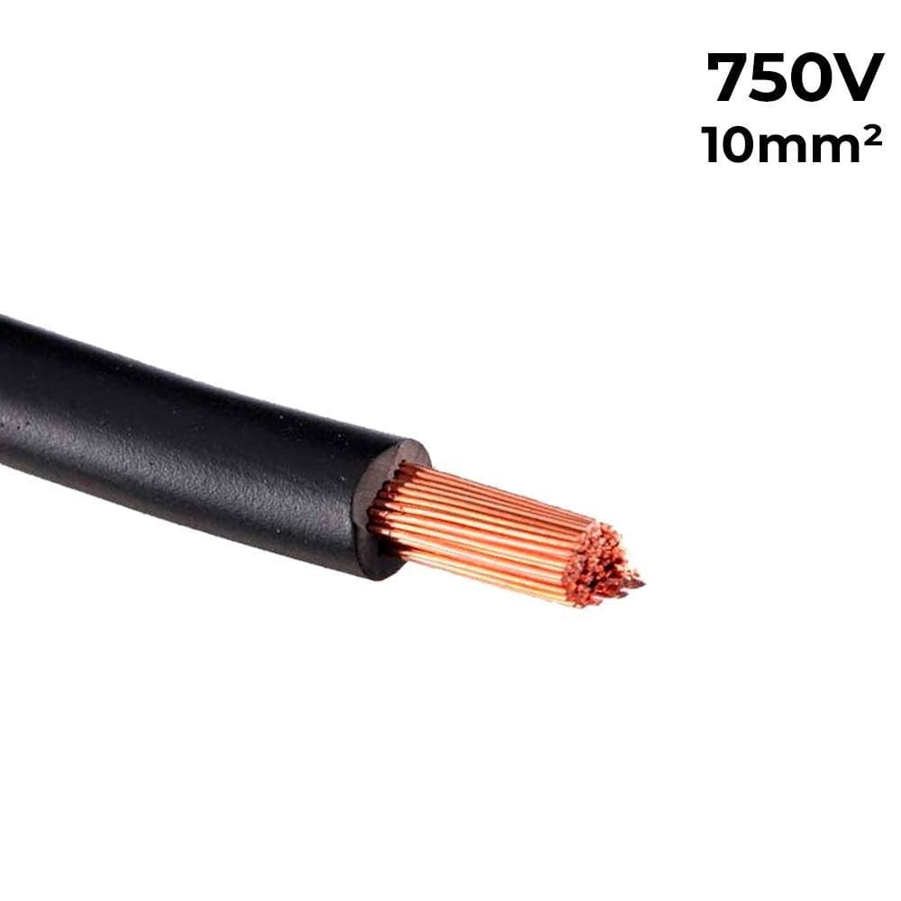 Metro De Cabo Flexível Fio Elétrico Megatron 10Mm 750V Preto