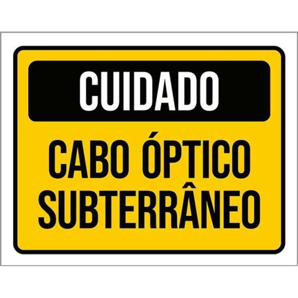 Kit 3 Placas Cuidado Cabo Óptico Subterrâneo