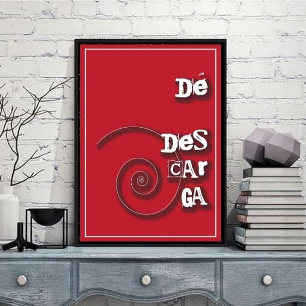 Quadro Banheiro Dê Descarga 33X24Cm Preta