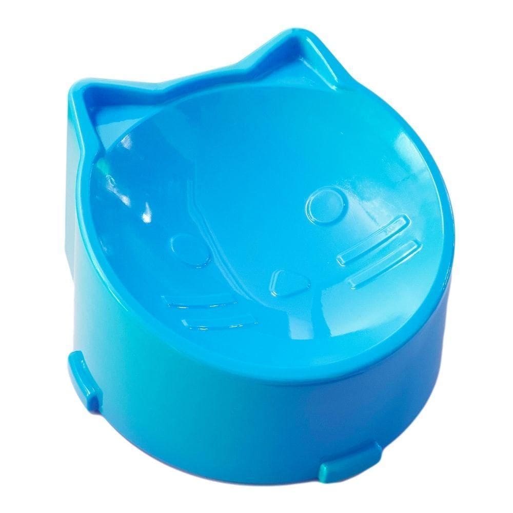 Comedouro Funcional Para Gato Cor Azul