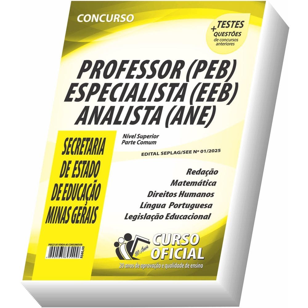 Apostila See - Mg - Professor - Especialista - Analista