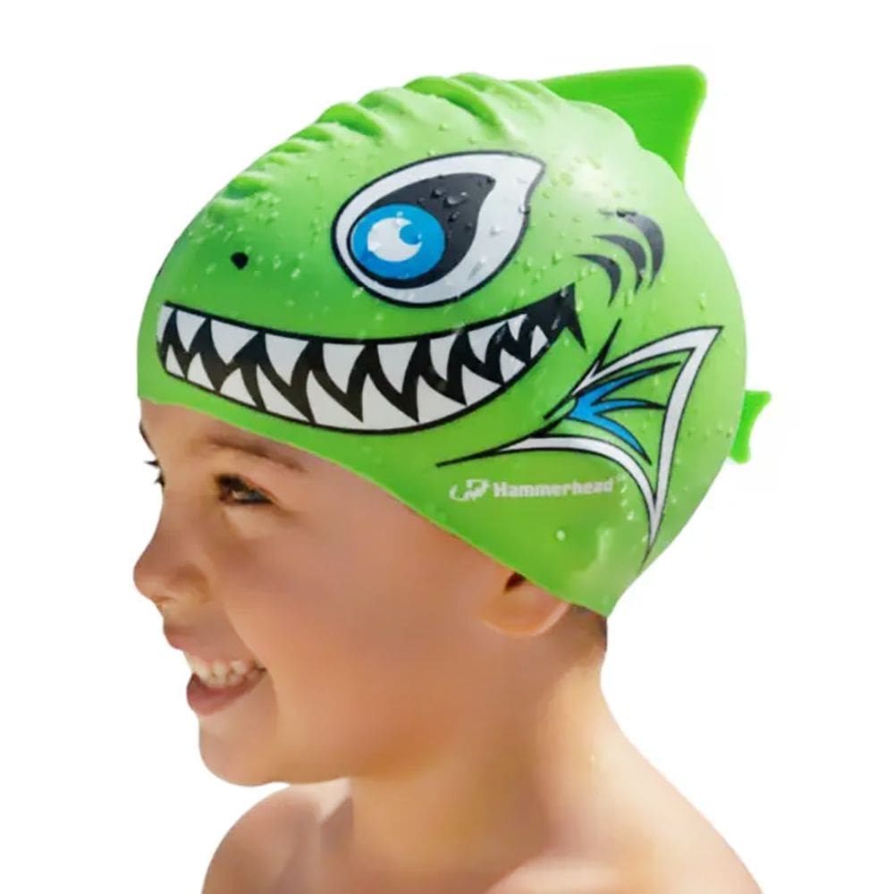 Touca de Natação Hammerhead Silicone Animal Kids Tubarão Infantil