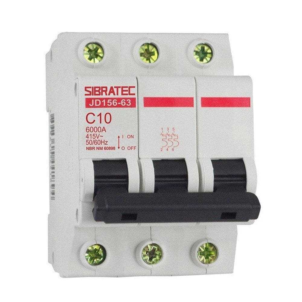 Disjuntor Din Trifásico 50A - Sibratec