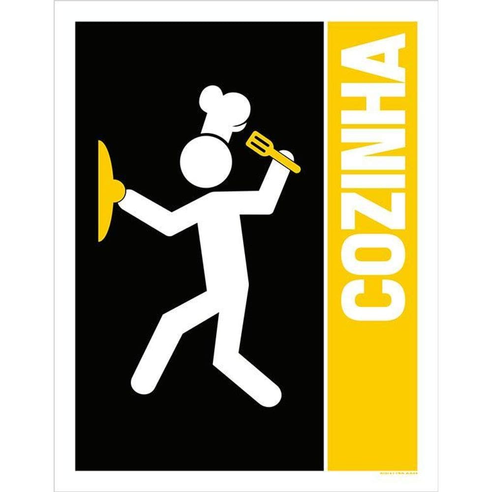 Placa De Sinalização Para Porta De Cozinha Decoração 36X46