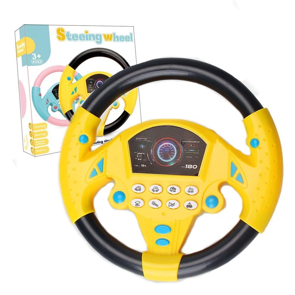 Volante de brinquedo para crianças com música para cadeirinha de carro