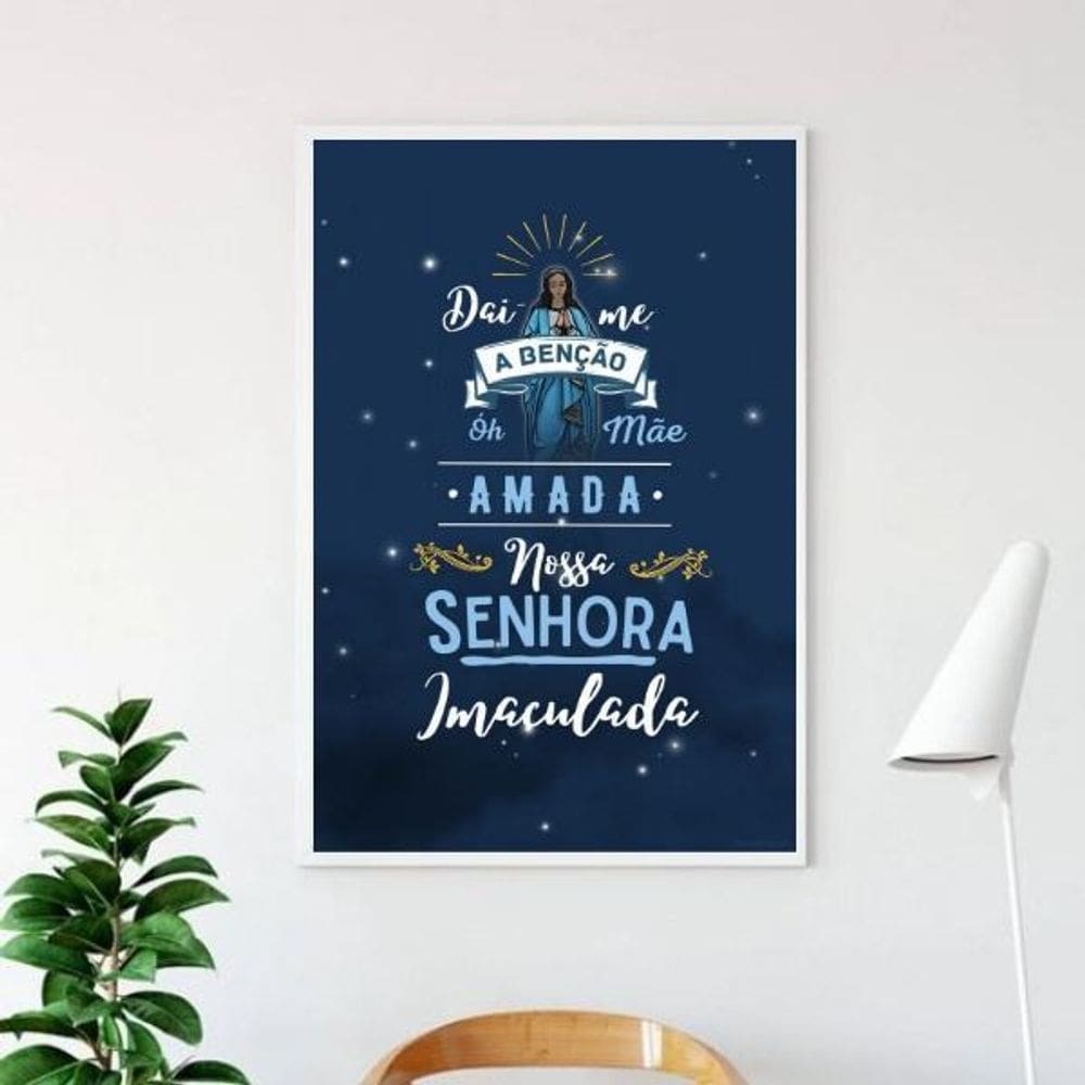 Quadro Nossa Senhora Imaculada - Benção 45X34Cm