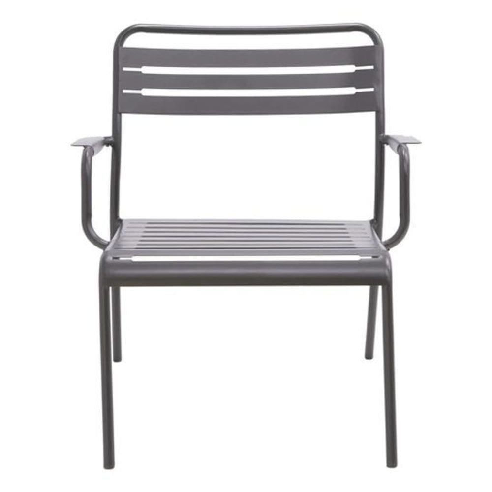 Poltrona Cinza Em Aco Para Jardim 160 Kg 72X66X74 Cm - Cinza
