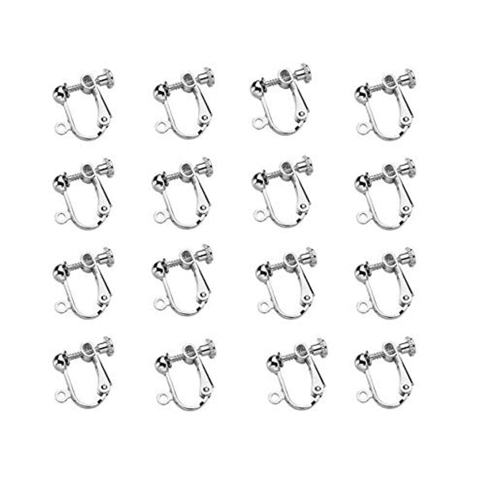 Componentes de brinco com clipe WOIWO para orelhas não perfuradas, prateadas