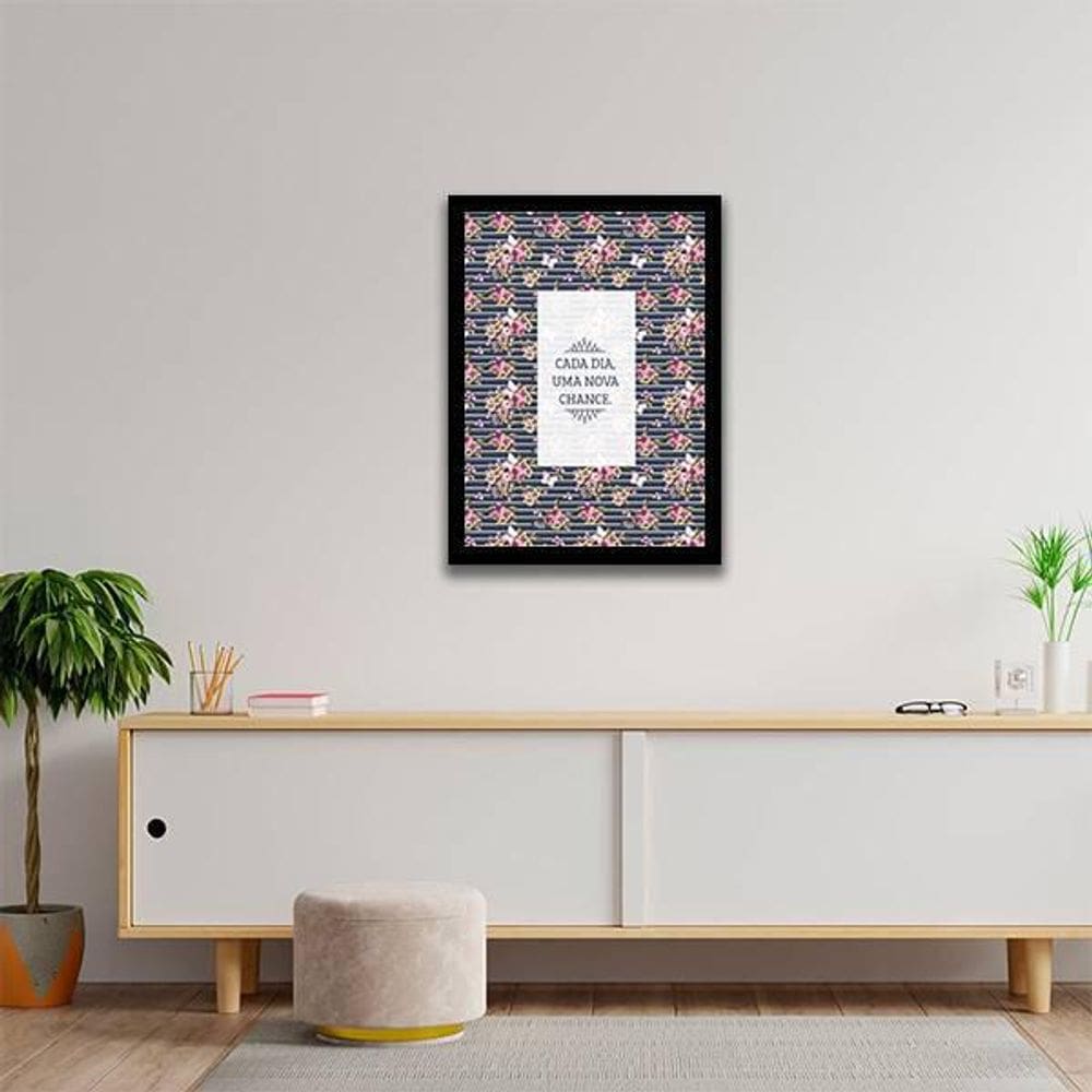 Quadro Decorativo Cada Dia Uma Nova Chance 34x23Cm