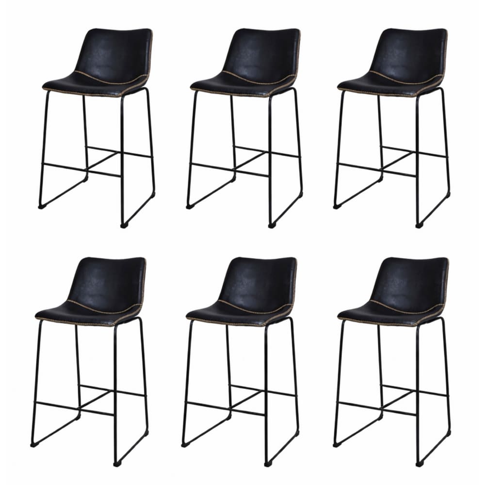 Kit 6 Banquetas Munich Umix-402 Preta