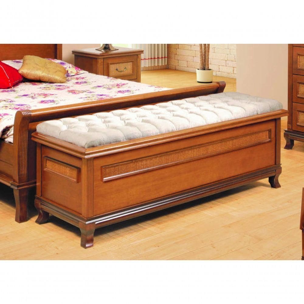 Baú Para Quarto De Casal Estofado 1,60m Athenas Montanhês