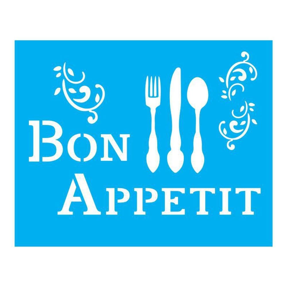 Stencil Tamako Talheres Bon Appetit - 20X25Cm - Ref 332