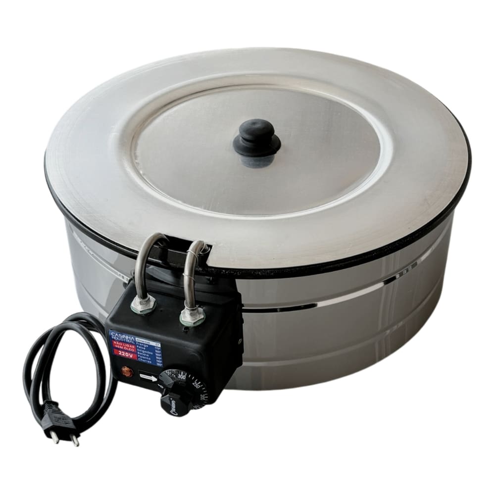 Fritadeira Elétrica Industrial Tacho 10L Esmaltado Com Tampa 110V