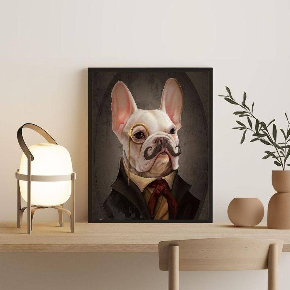 Quadro Decorativo Senhor Bulldog 24X18Cm
