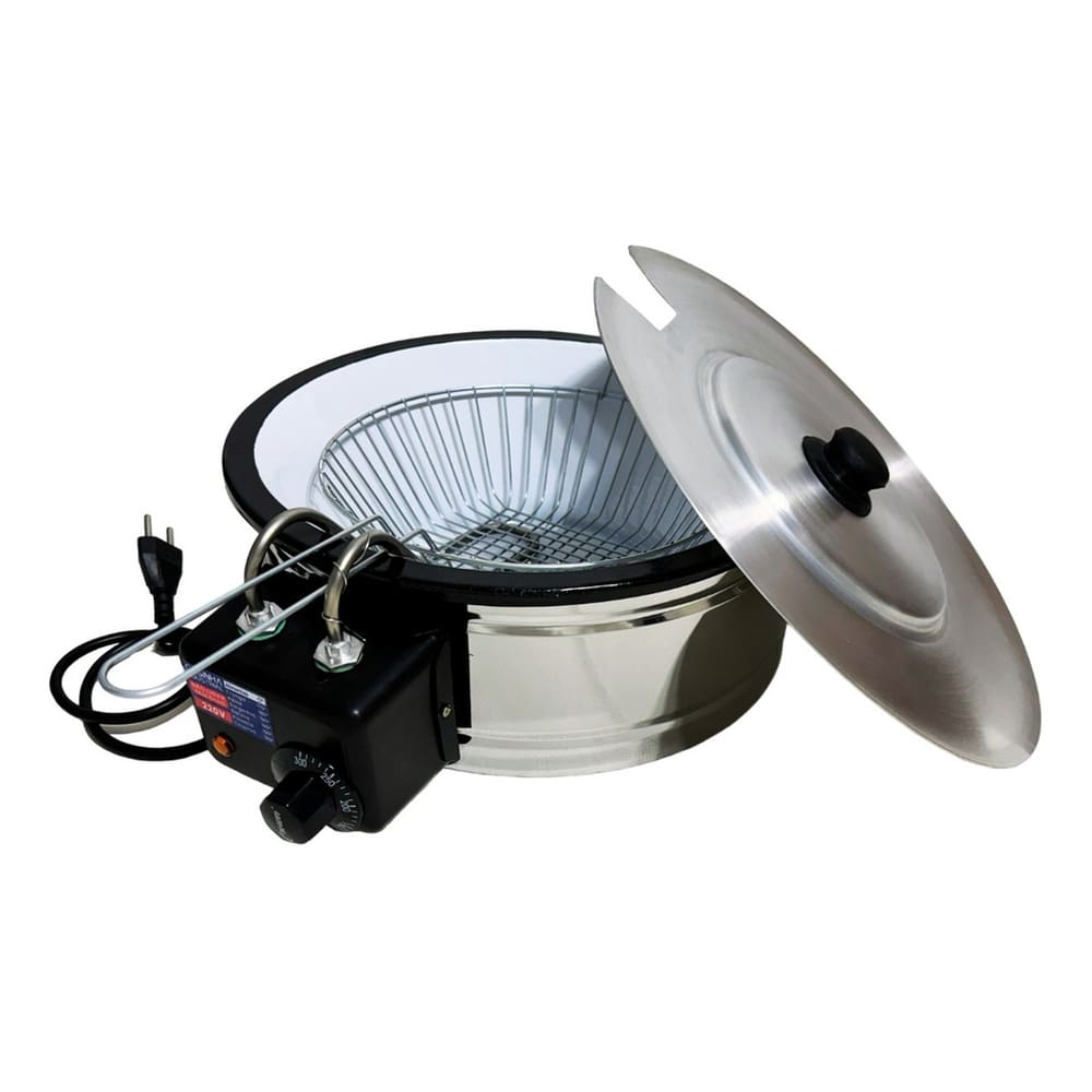 Fritadeira Elétrica Industrial Tacho Esmaltado 5L Com Tampa 220V