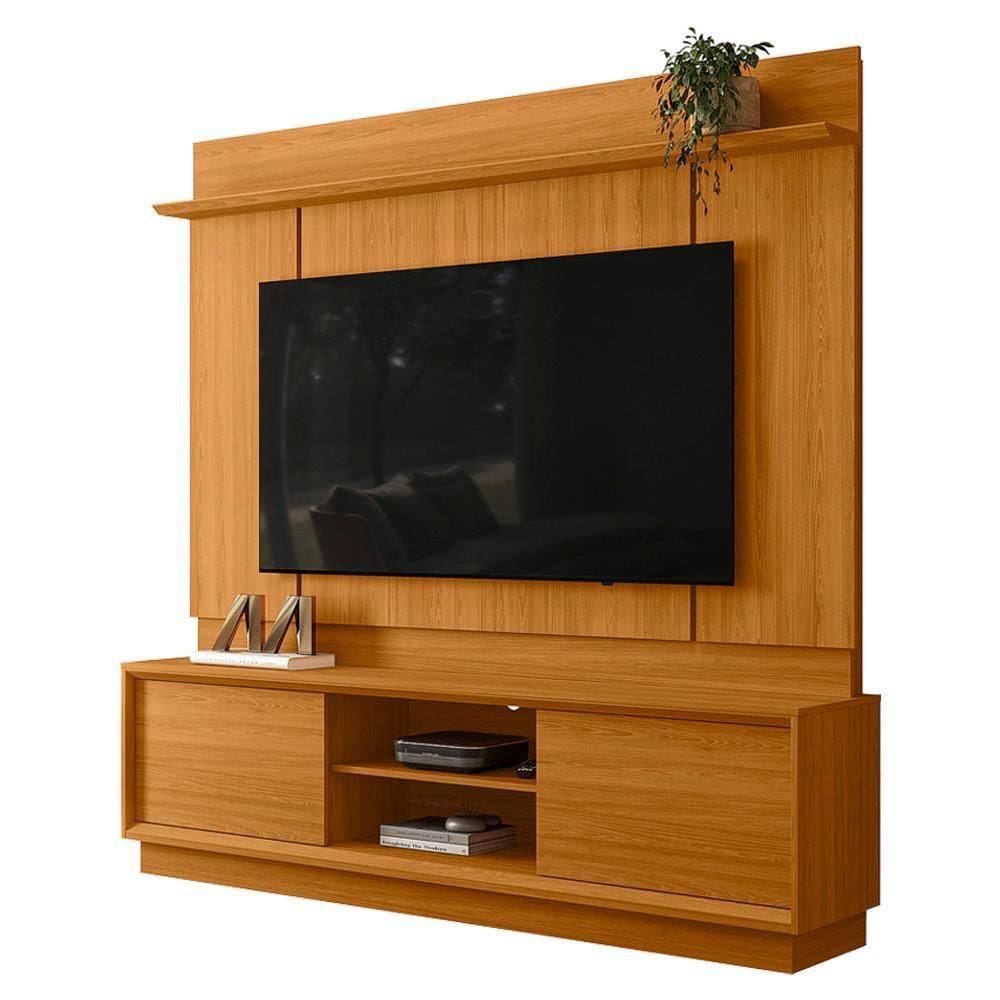 Painel Home Theater Siena Para Tv 75 Pol 2 Portas 184 Cm Cinamomo Madetec Cinamomo