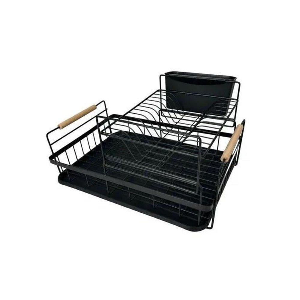 Escorredor De Louças Duplo 2 Andares 44X31X24Cm - Preto