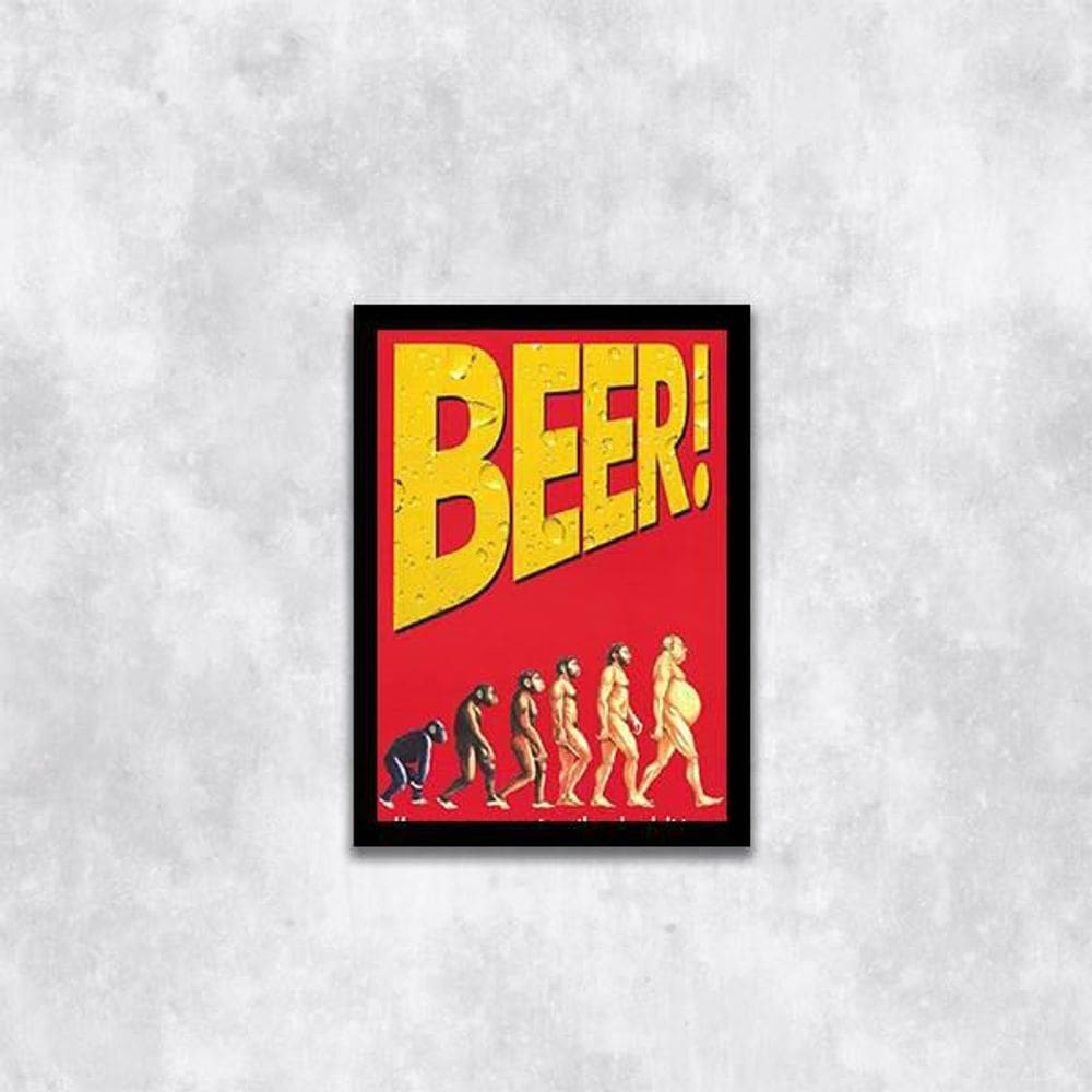 Quadro Beer - Evolução Da Humanidade 24X18Cm