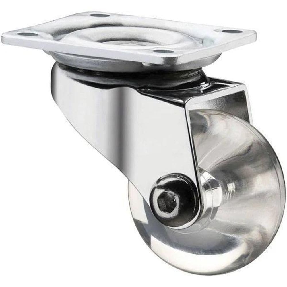 Rodizio Giratório Cromado Para Móveis Roda Gel Glapc 100