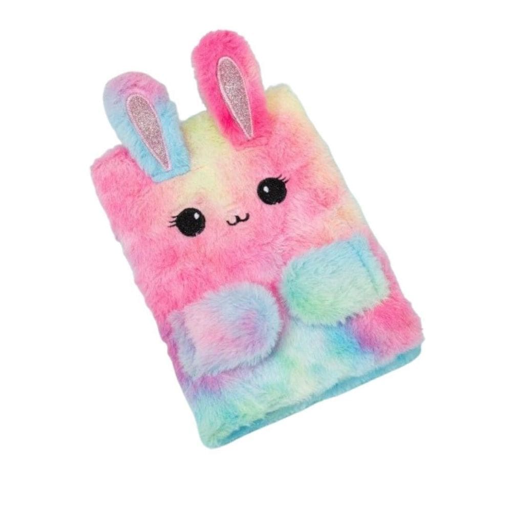 Caderno Capa Em Pelúcia Gatinho Premium 96 Folhas Tie Dye