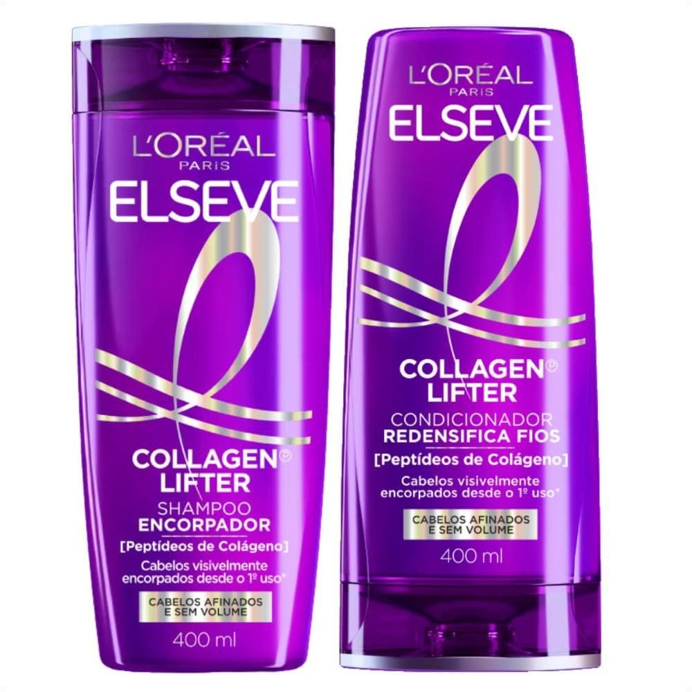 Kit Elseve Collagen Lifter: Shampoo Encorpador e Condicionador Redensifica 400ml