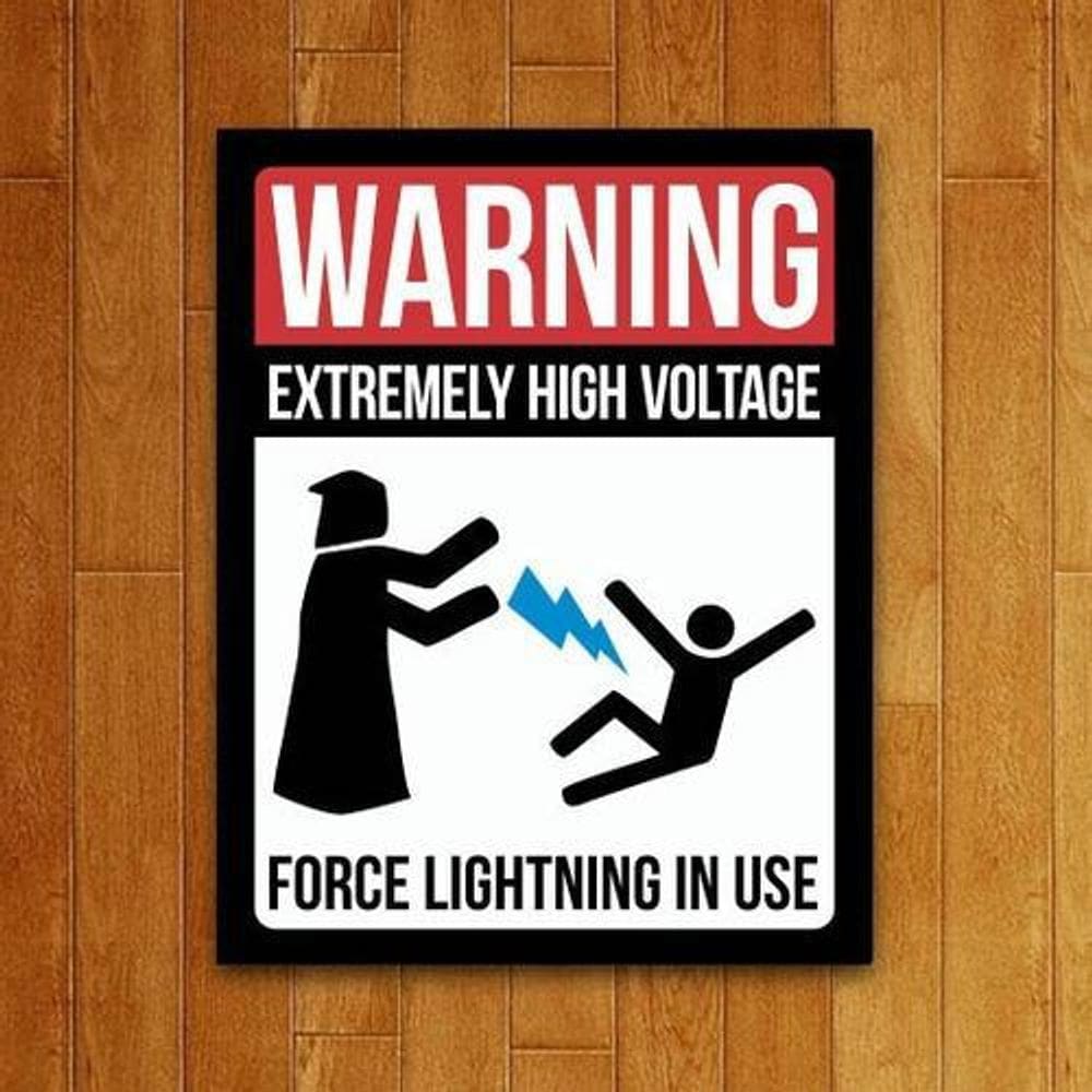 Placa Decorativa Filmes - High Voltage Force Lightning 27X35
