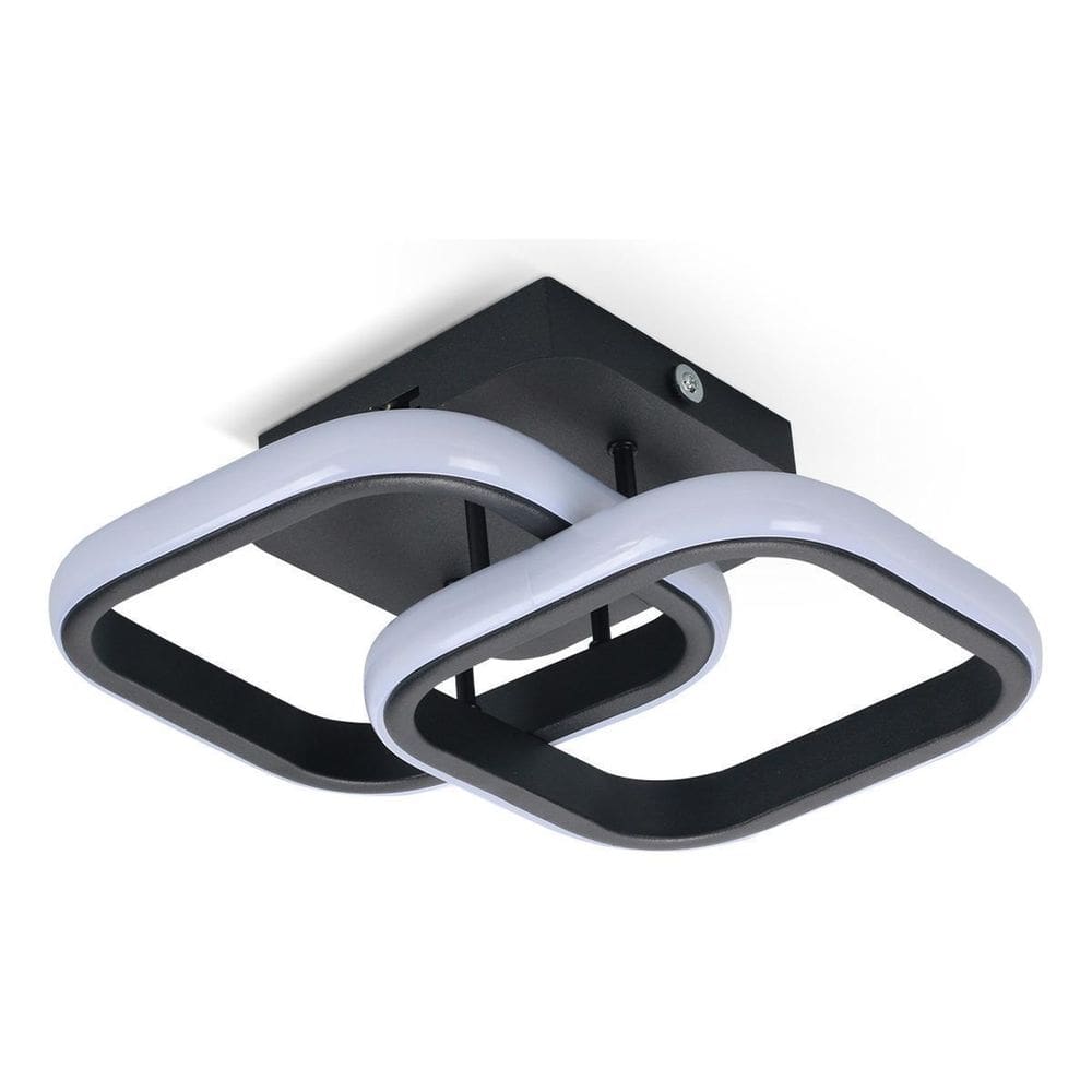 Luminária Led 3Em1 Quadrado Moderno Bivolt 20W Sobrepor Pret