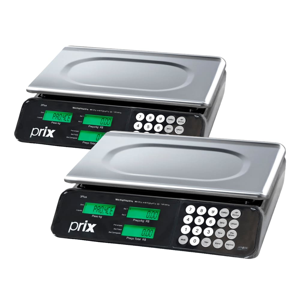 Kit 02un Balança Digital Toledo 32 kg Prix 3 Plus