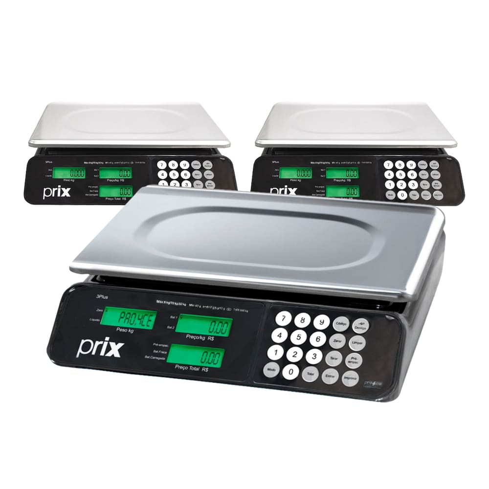 Kit 03un Balança Digital Toledo 32 kg Prix 3 Plus