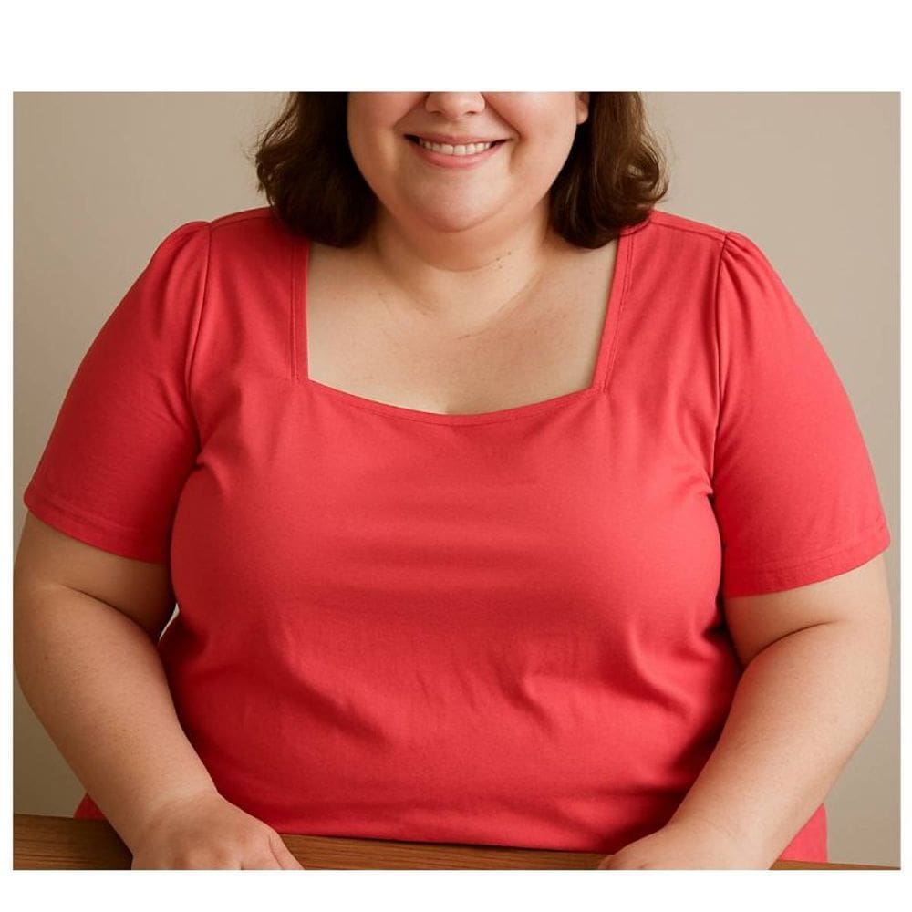 Blusa Feminina Coral Essêncial MC Plus Size