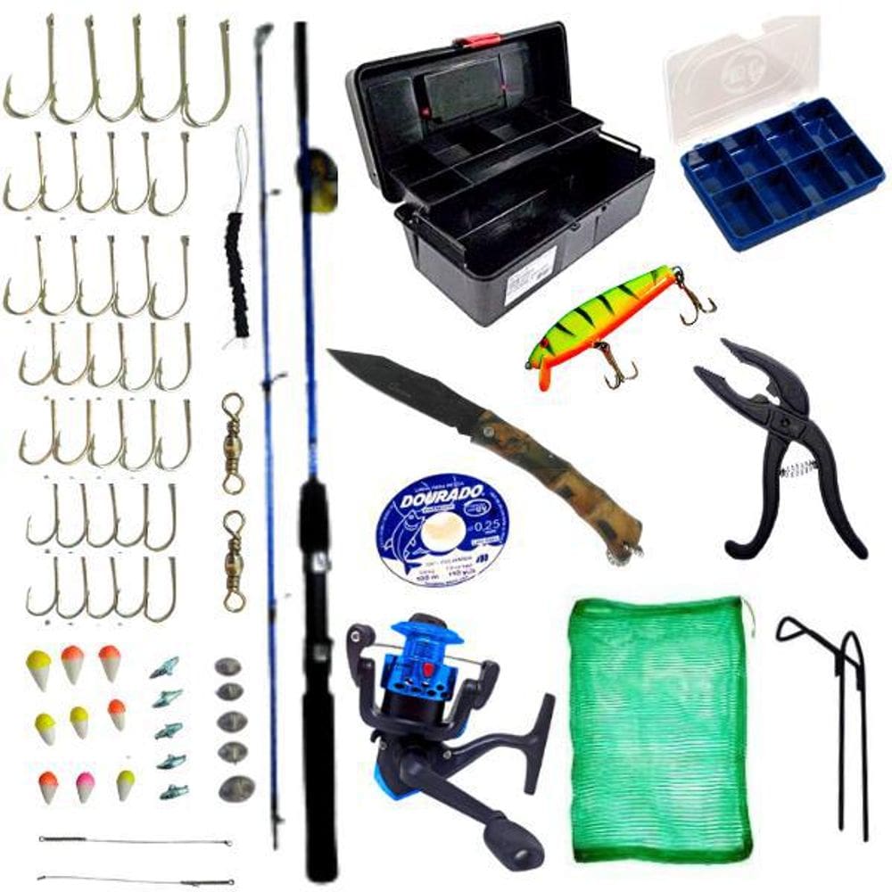 Pesca Esportiva Kit Pesca Isca Artificial Vara Molinete