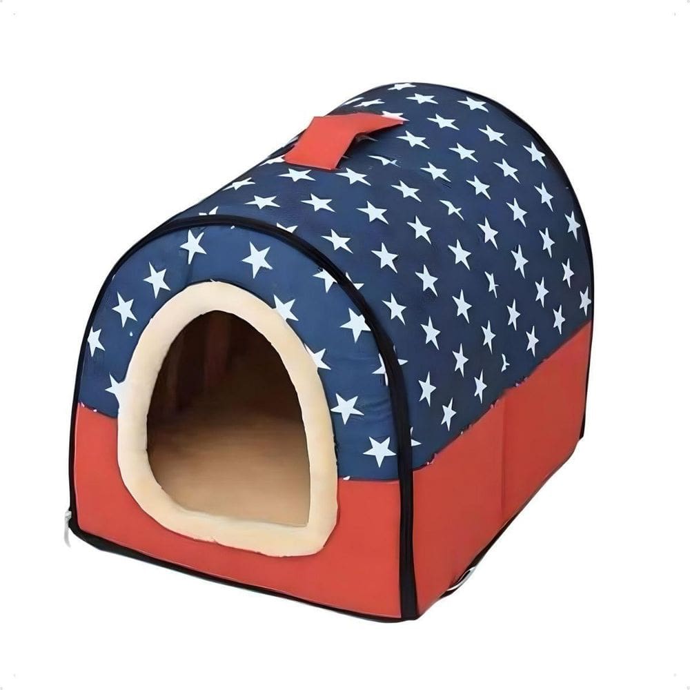 Cama De Casinha Cachorro Dobravél Almofada Macia - Vermelho