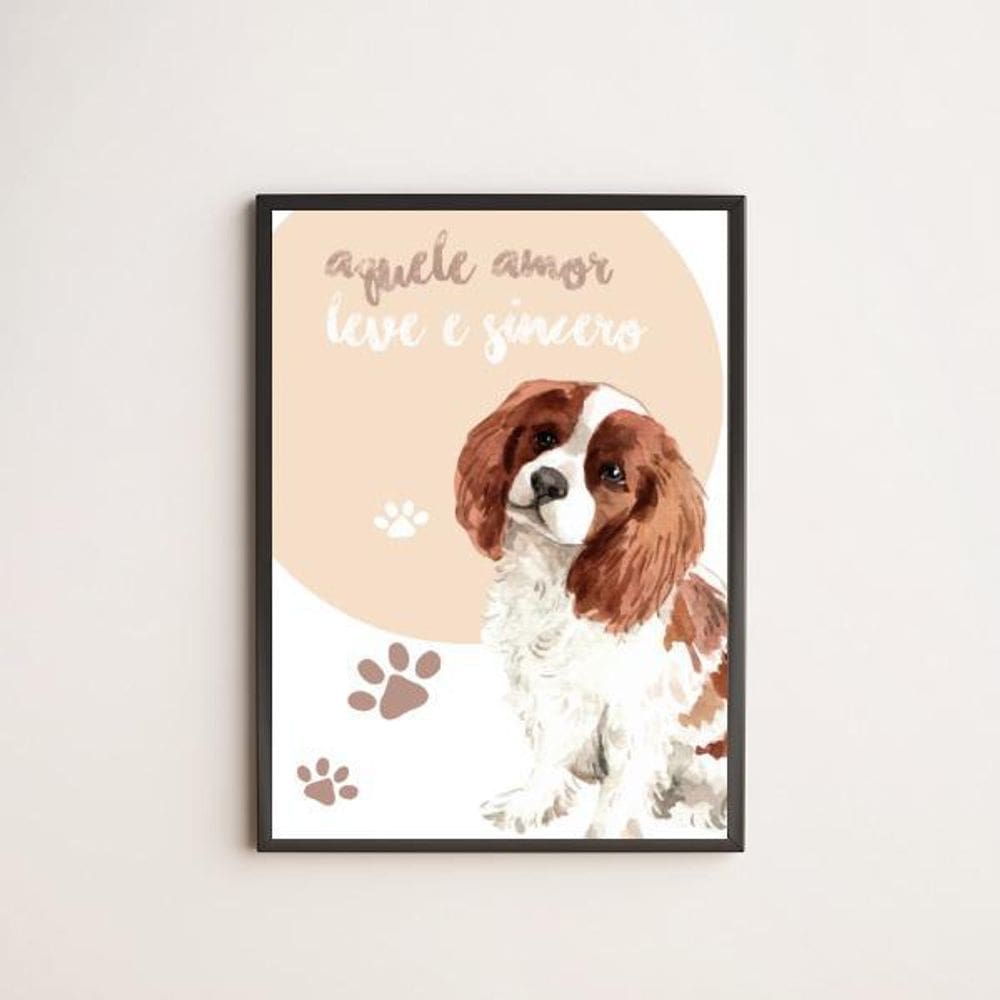 Quadro Decorativo Pet Amor Leve E Sincero 24X18Cm