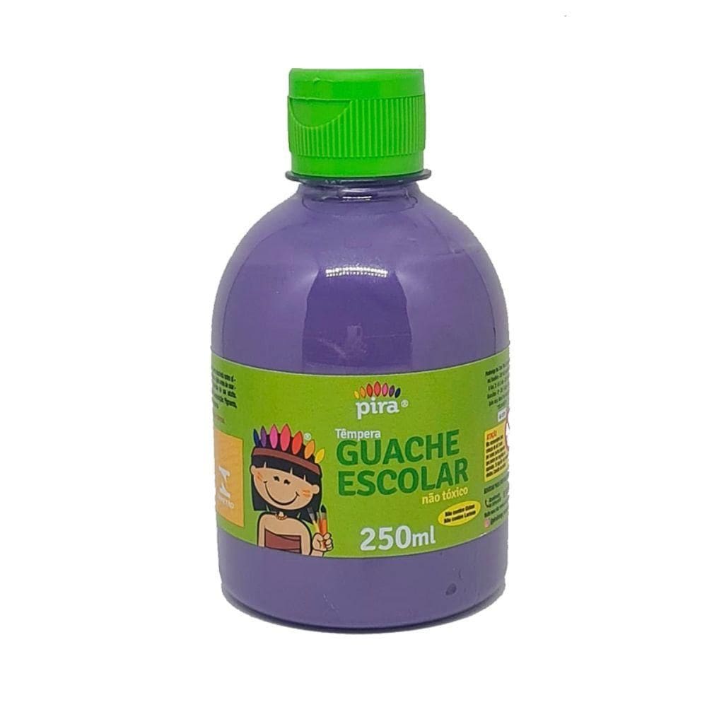 Tinta Guache Escolar Pet 250ml Com Aplicador Piratininga Lilás