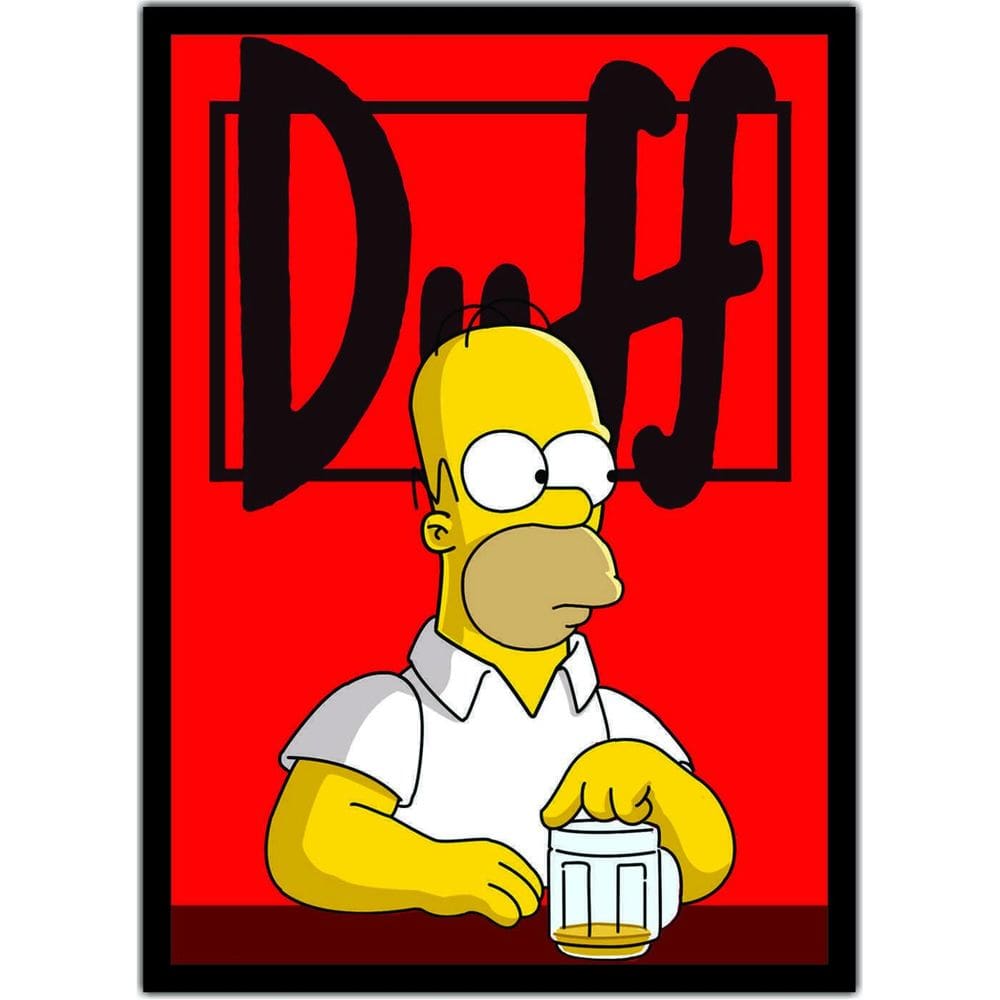 Quadro Decorativo Homer Simpsons Duff Cerveja Bar Moldura