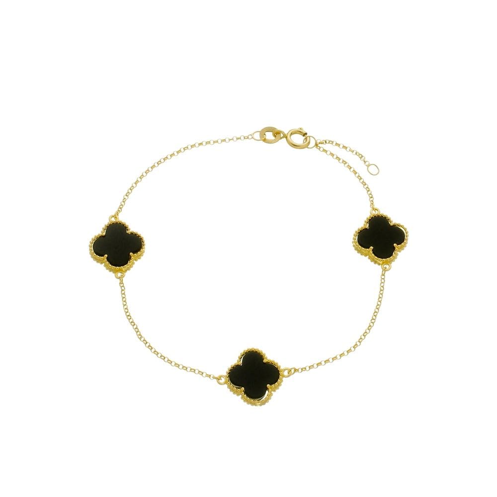 Pulseira Feminina Ouro 18k/750 Trevo De Zircônia