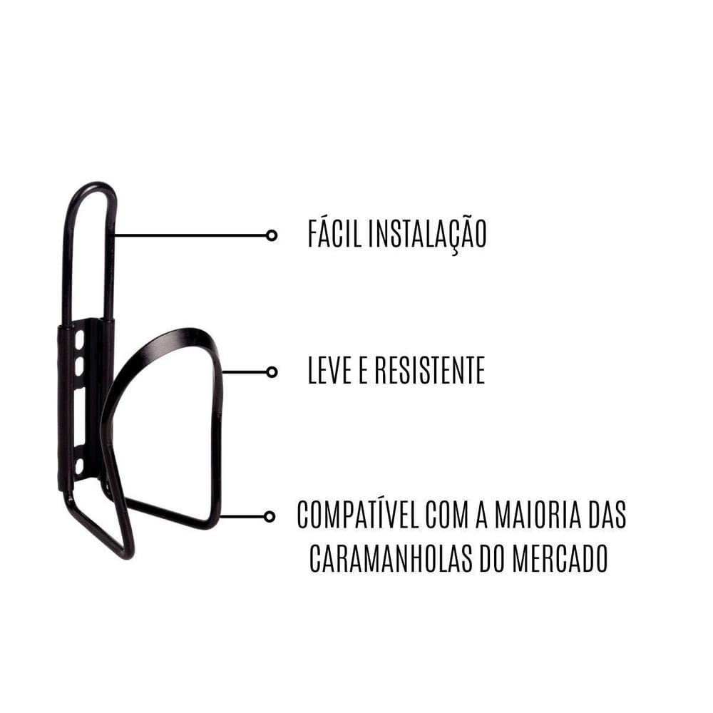 Suporte Caramanhola Alumínio Preto Com Parafusos