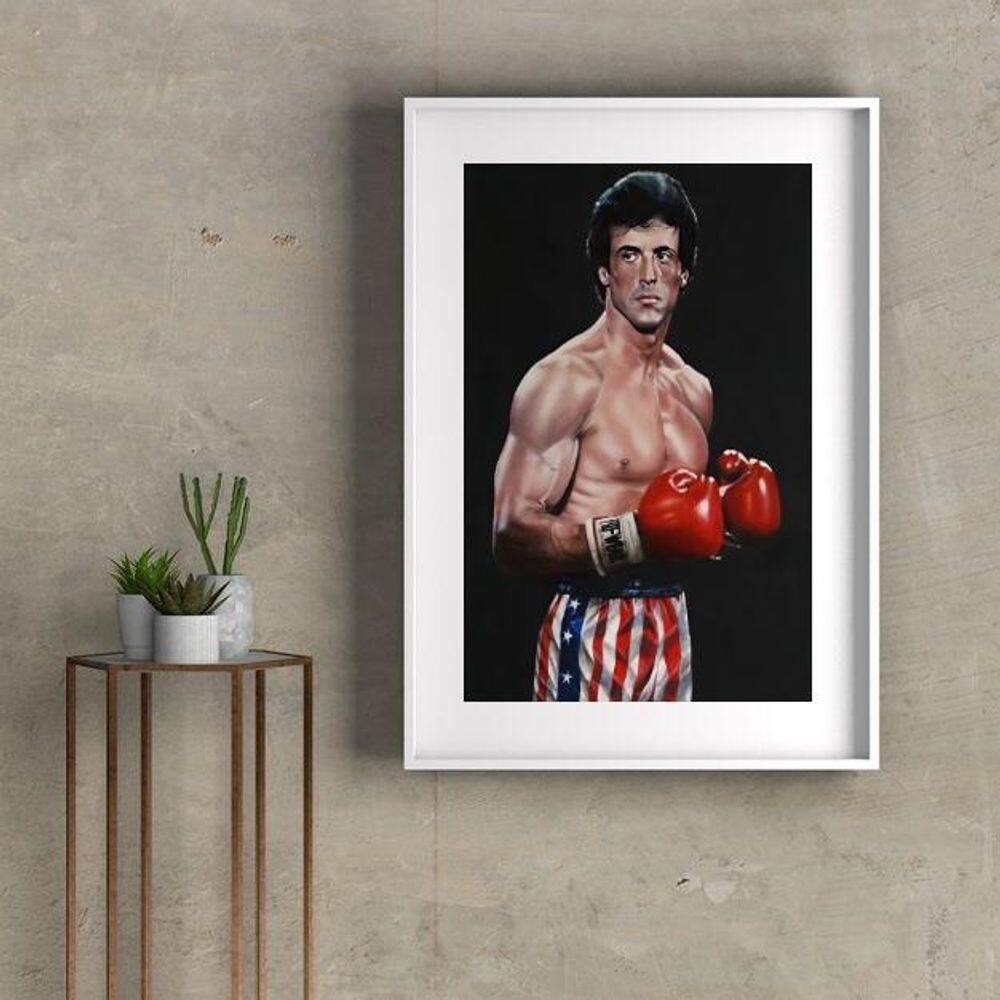 Quadro Rocky Balboa Boxe - 60X48Cm