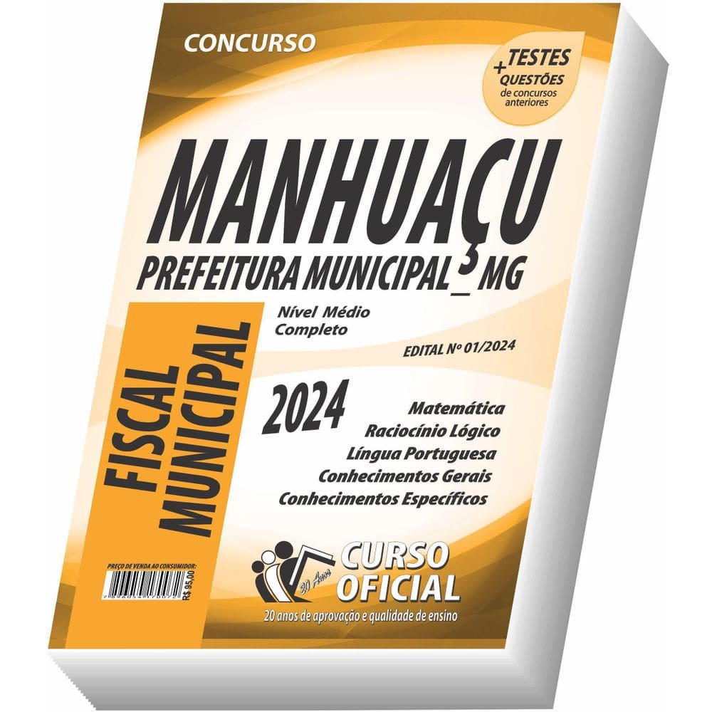 Apostila Prefeitura De Manhuaçu - Mg - Fiscal Municipal