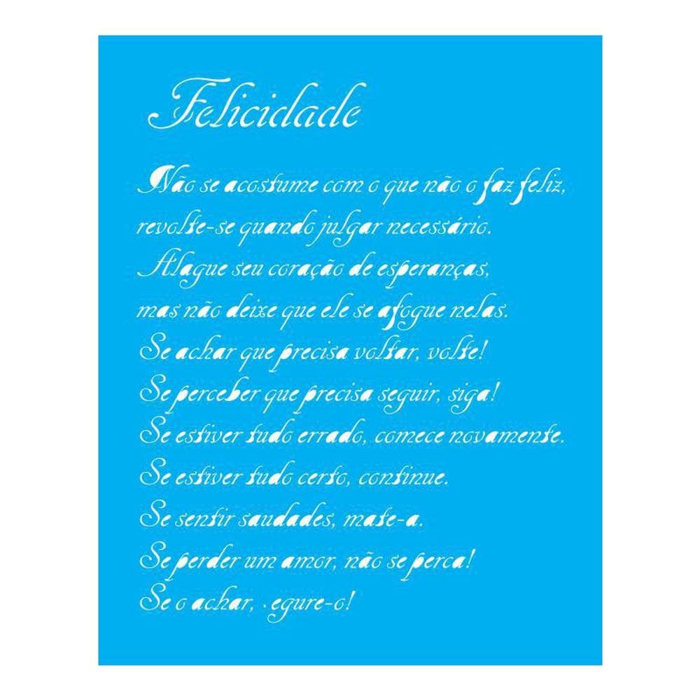 Stencil Tamako Felicidade - 20X25Cm - Ref B104