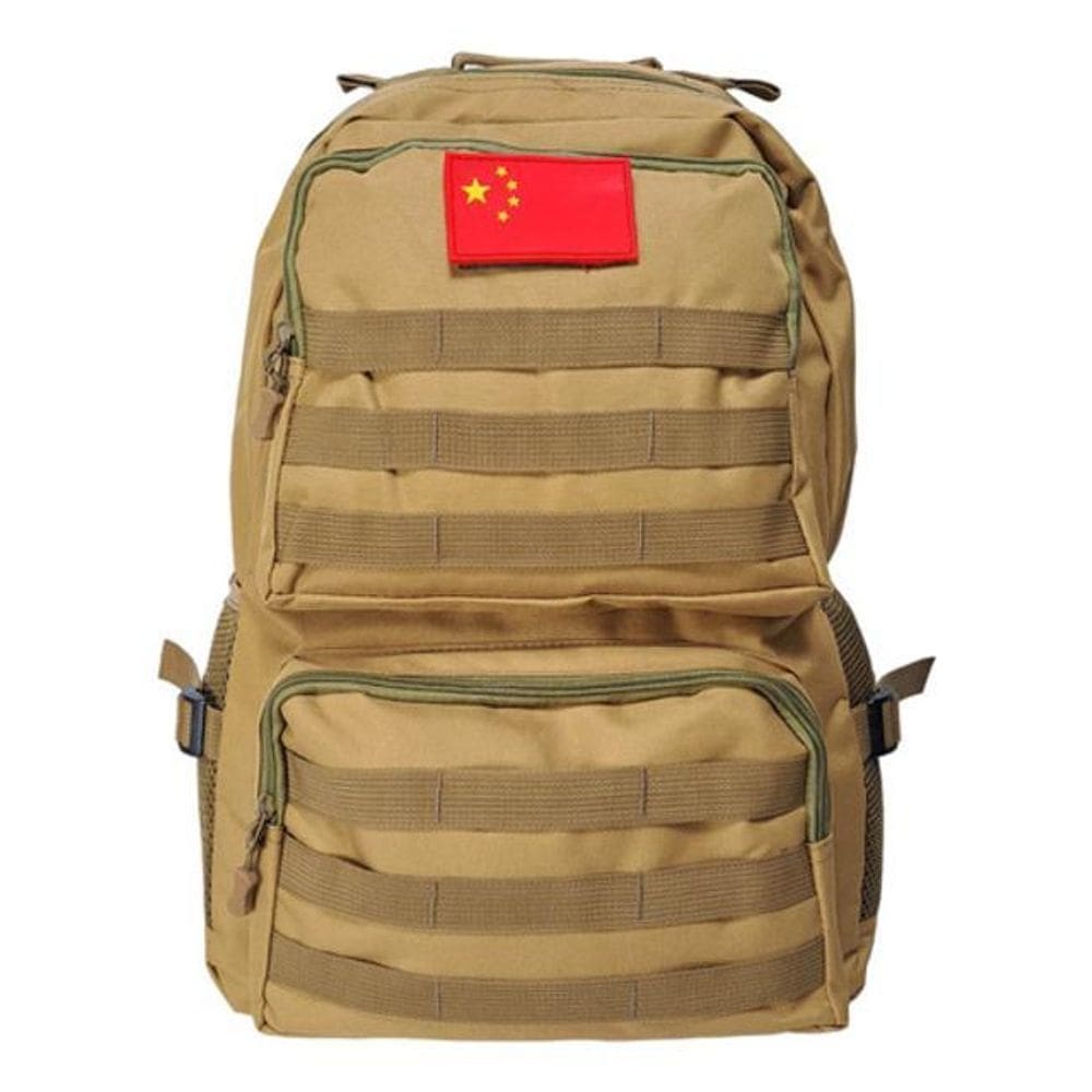 Mochila 30L Impermeável Viajem Trilha Caqui Bolso Lateral