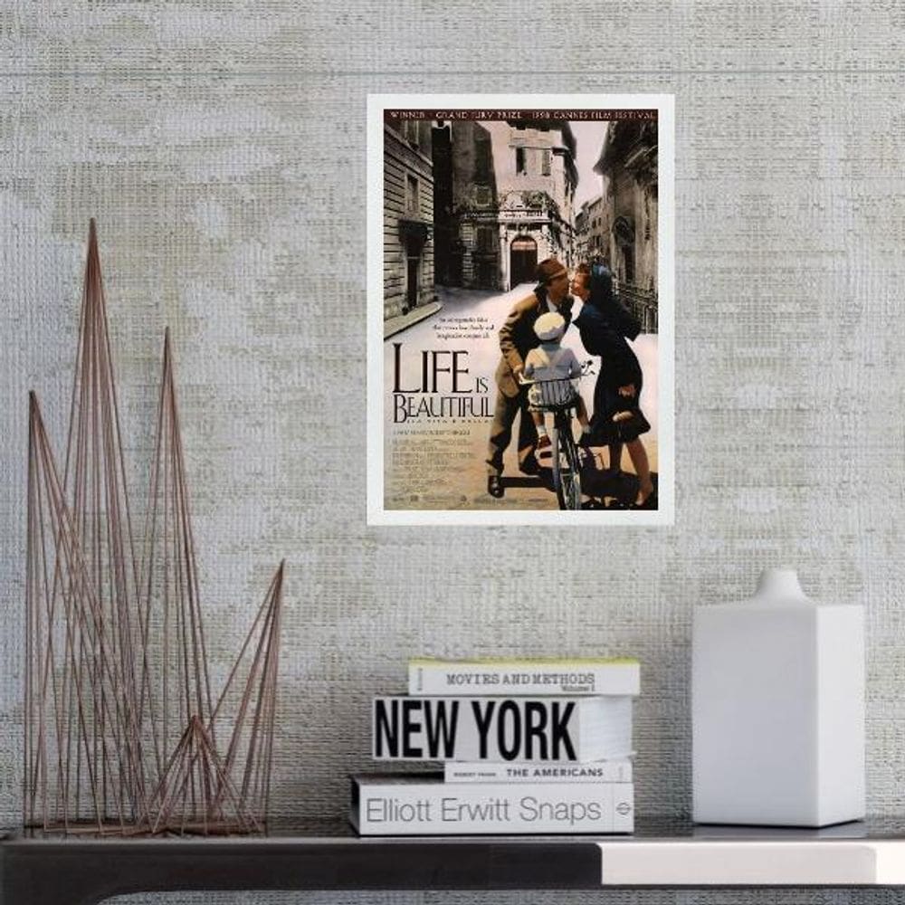 Quadro Poster Filme A Vida É Bela 45X34Cm - Com Vidro