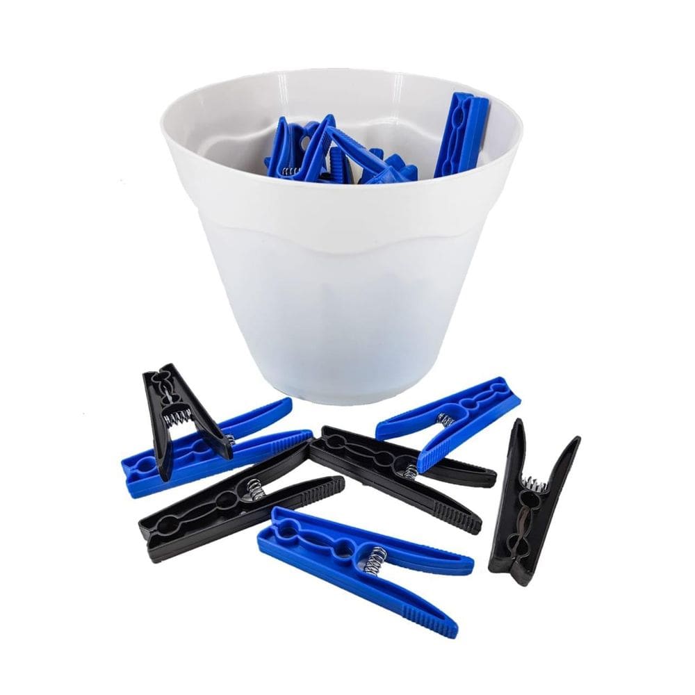 Cesto Branco Pregadores De Roupas Plástico Preto Com Azul