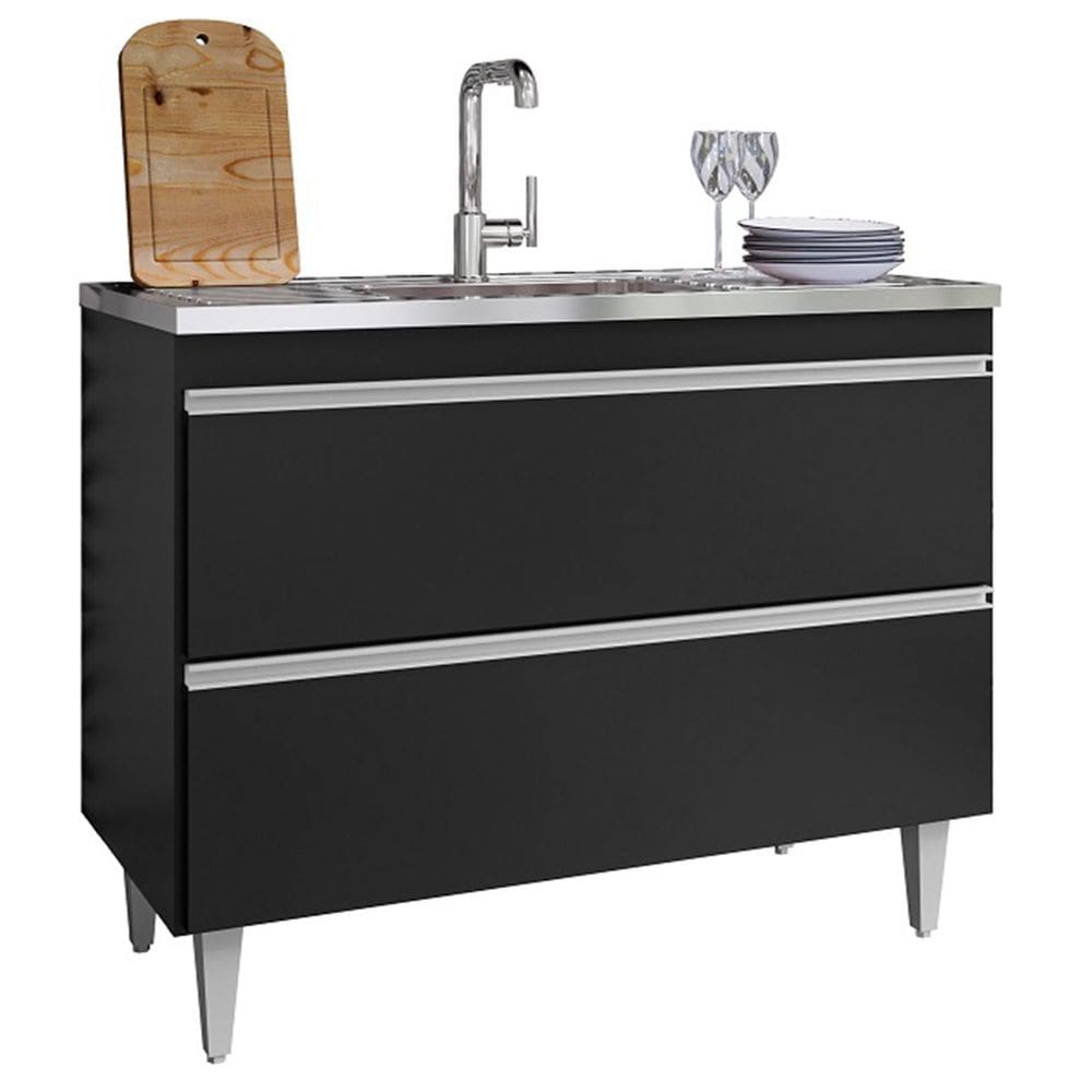 Balcão de Pia para Cozinha 100 cm 2 Portas Esmerita